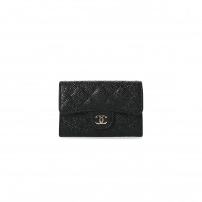CHANEL CAVIAR QUILTED FLAP CARD HOLDER WALLET AP0214 (11.3*7.5*2.5cm)